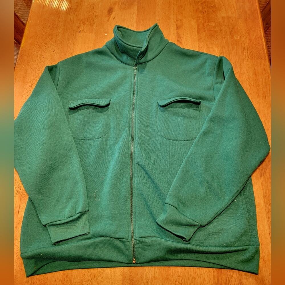Mens Haband Long Sleeve Teal Zip Up Jacket
